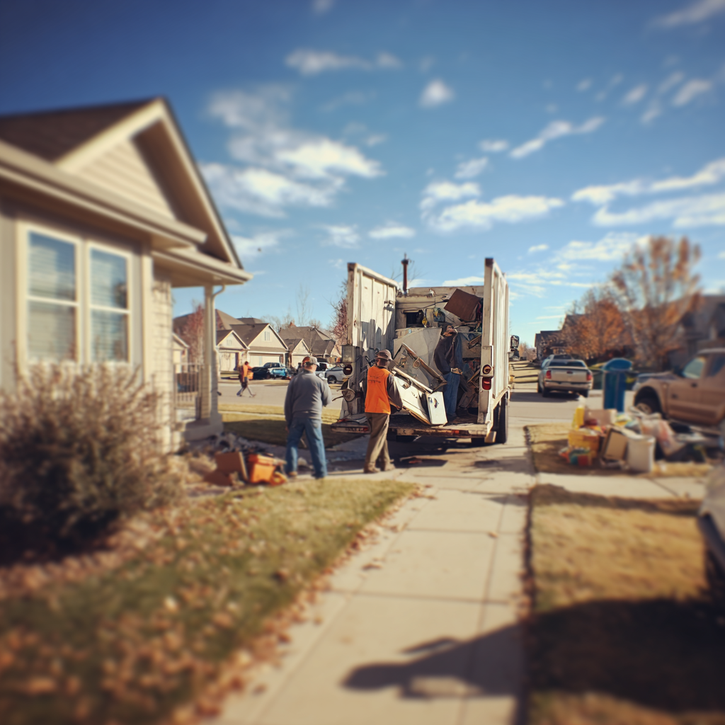 Yard cleanup and debris removal service in Lincoln, NE residential area